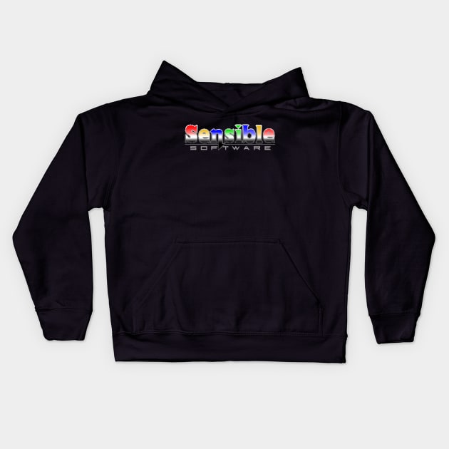 Retro Computer Games Sensible Software Pixellated Kids Hoodie by Meta Cortex